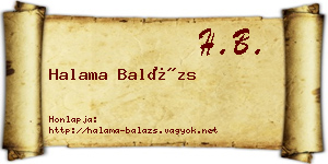 Halama Balázs névjegykártya